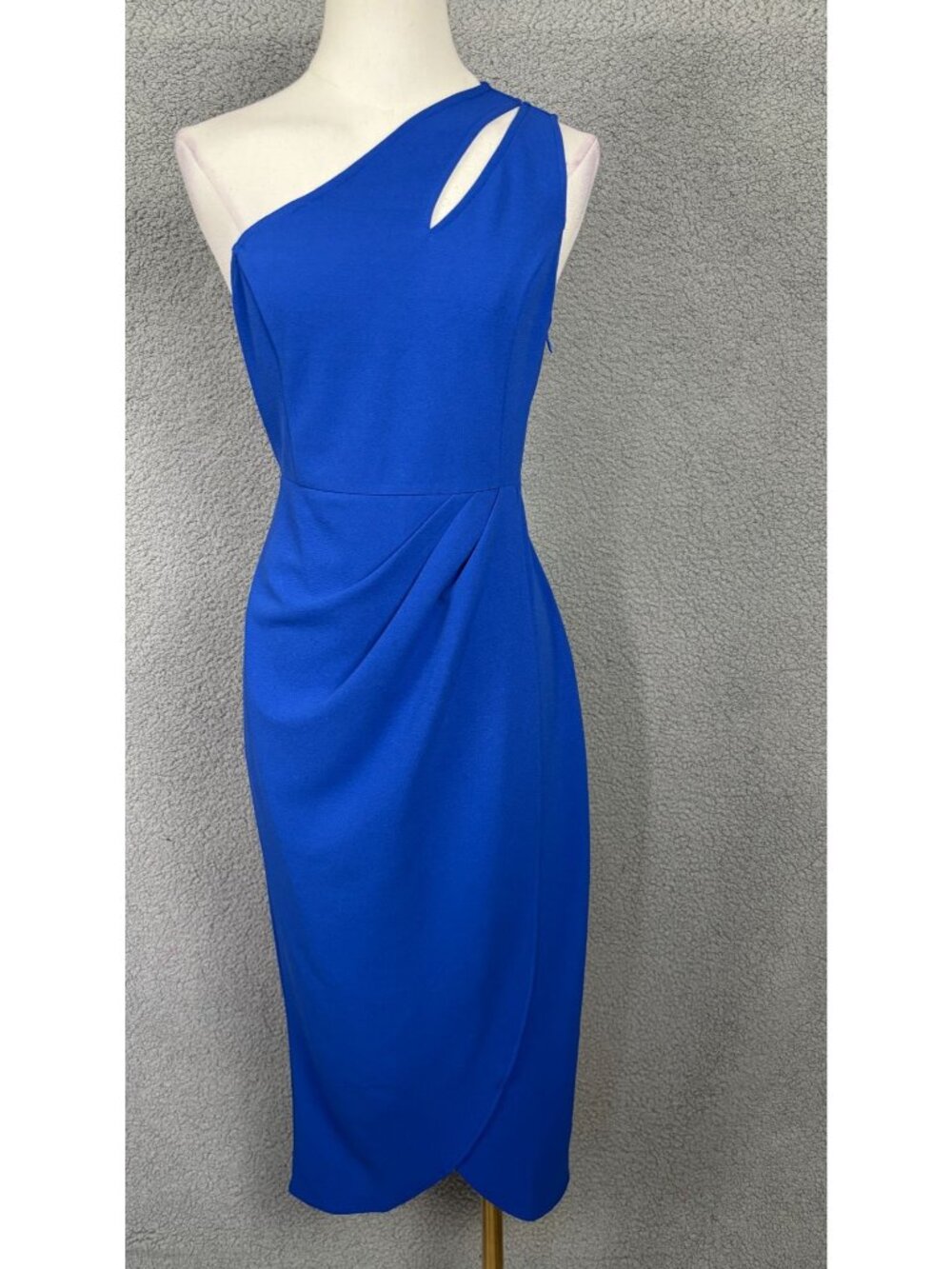 Zalalus Women's  Asymmetrical One-Shoulder Midi Dress Blue Size Medium NWT's.